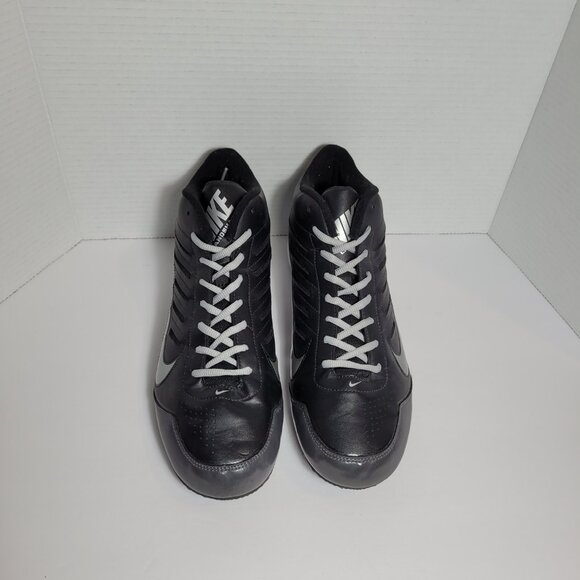 Nike Land Shark 3/4 Black Silver Tornado Football Cleats 511292-009 Mens Size 13 - Picture 3 of 10